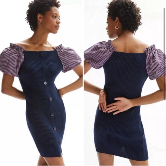 NWT Anthropologie Maeve Puff-Sleeved Mini Dress Small - Picture 14 of 14